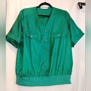 Laura & Jayne Women's Emerald Green Blouse SZ 16W